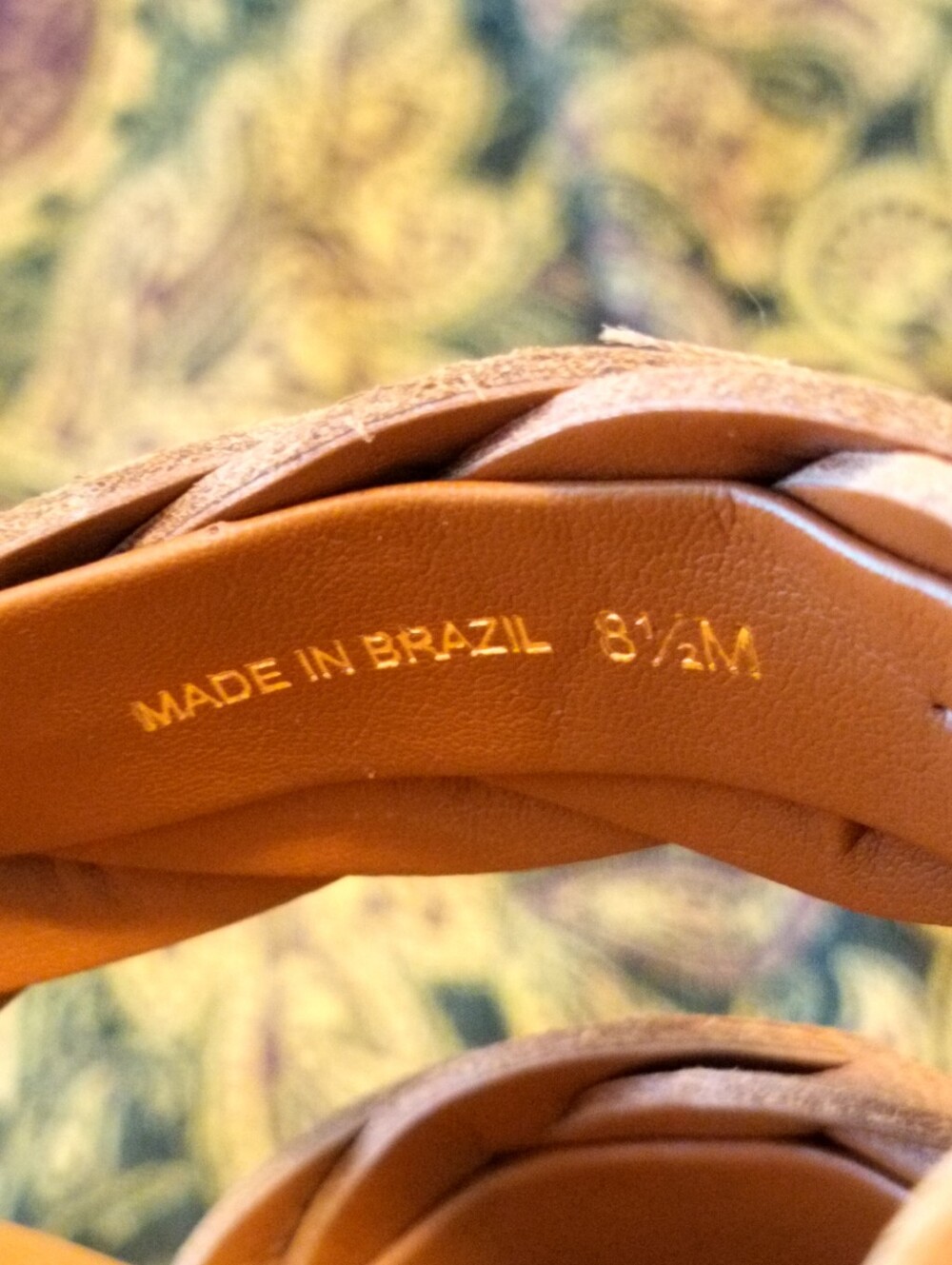 Chelsea & Violet Women's 8.5 W Braided Tan Slide Sandals - Picture 2 of 5